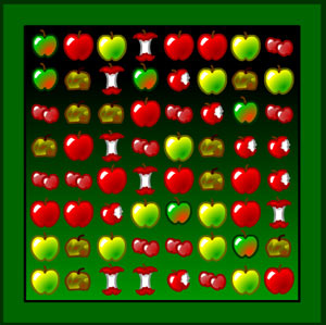 Логическая игра. Собирай фрукты в ряды